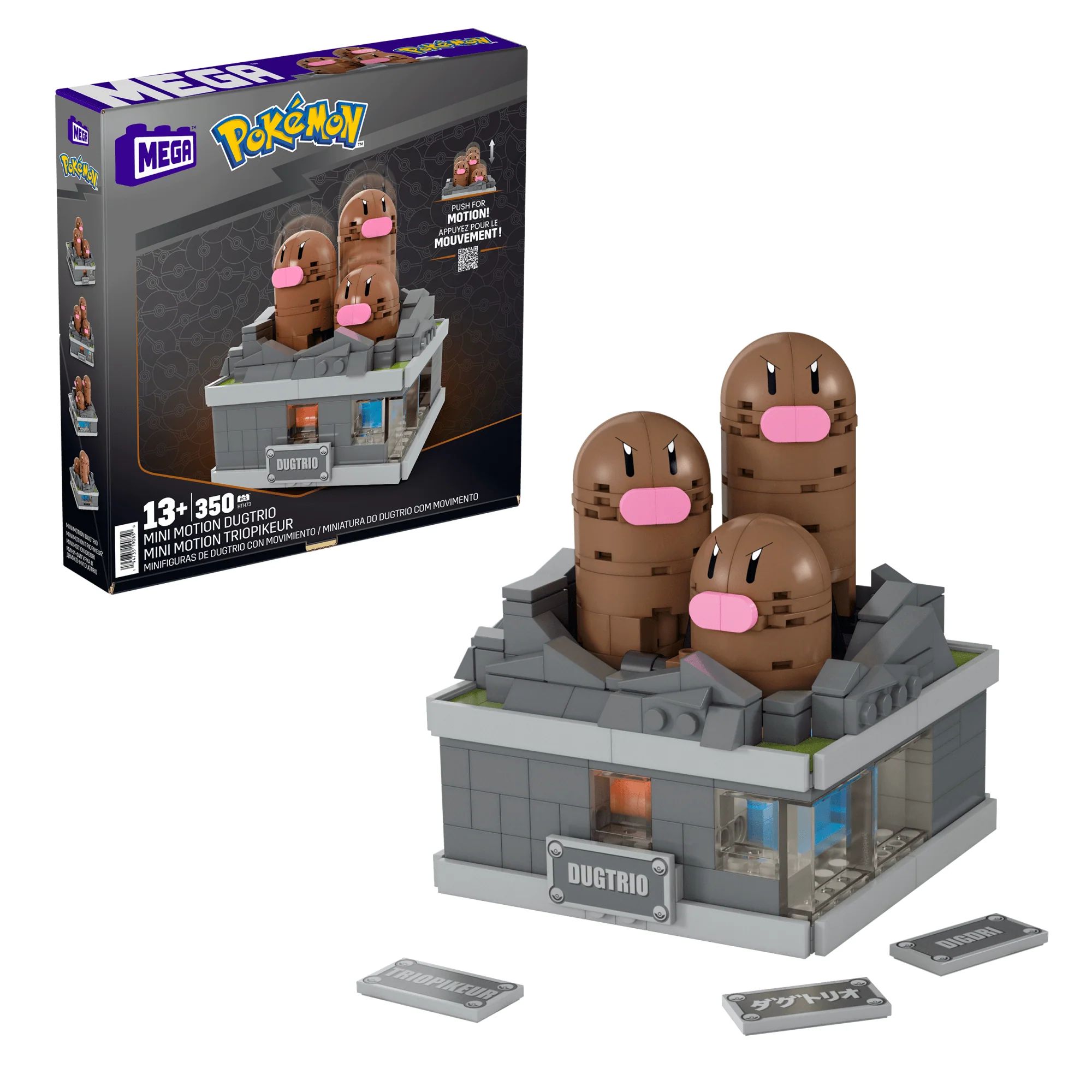 MEGA Pok��mon Mini Motion Dugtrio Building Toy Kit (350 Pieces) For Collectors