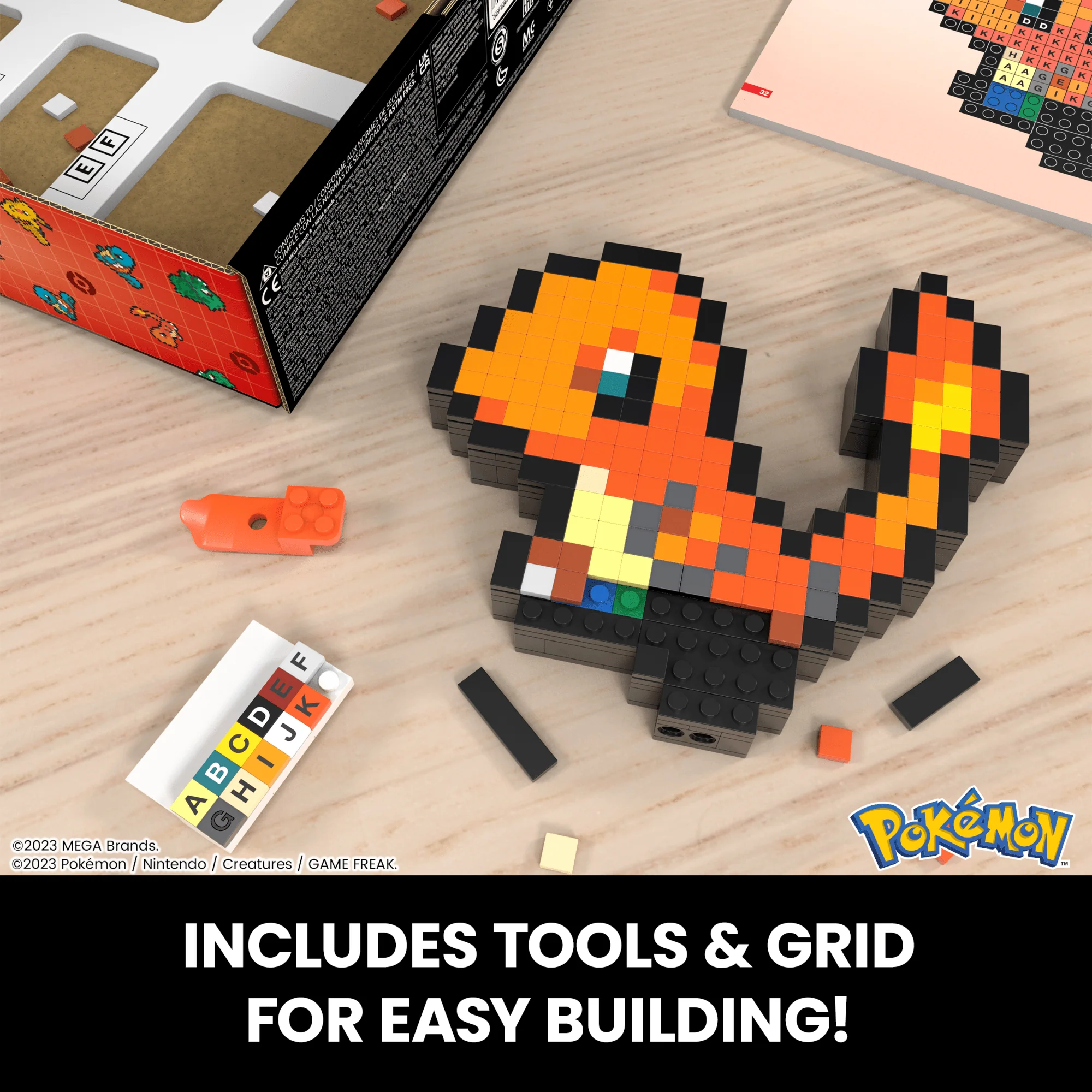 MEGA Pok��mon Charmander Building Toy Kit (349 Pieces) Retro Set For Collectors
