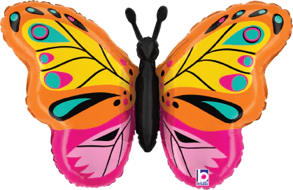 Betallic Color Butterfly 30 inch Shaped Foil Balloon Packaged 1ct
