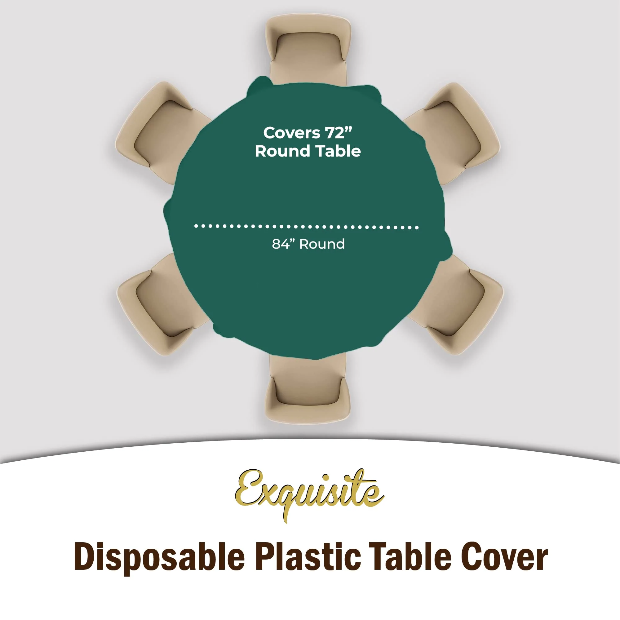 Dark Green Round Plastic Table Cover