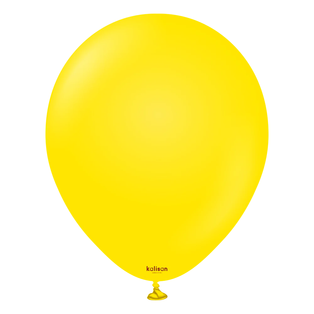 18 inch Kalisan Standard Yellow Latex Balloons 25ct