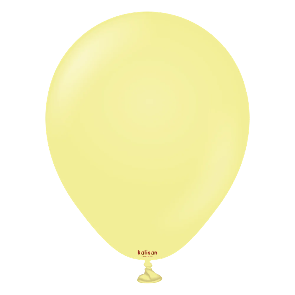 5 inch Kalisan Macaron Yellow Latex Balloons 100ct