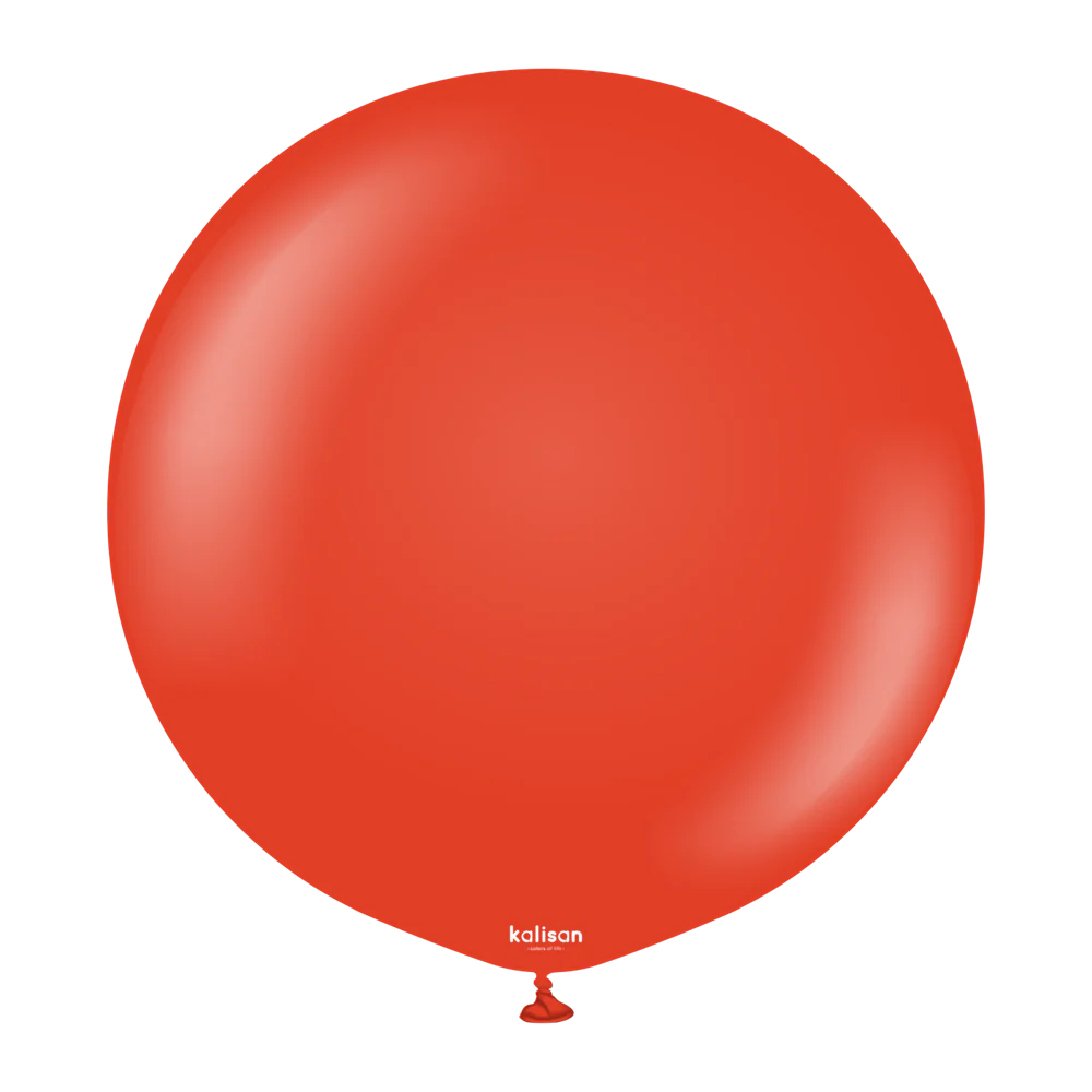 24 inch Kalisan Standard Red Latex Balloons 2ct