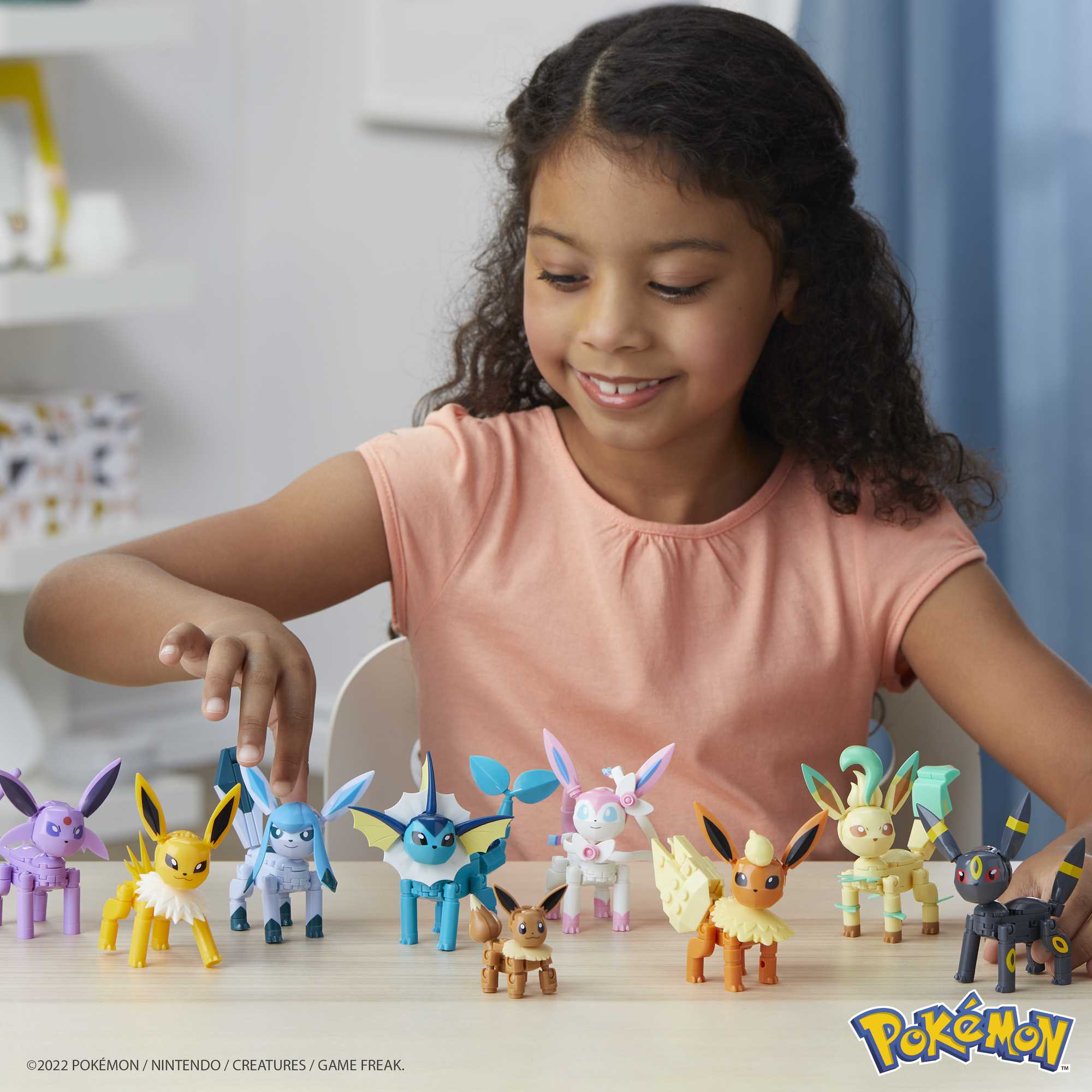 MEGA Pok��mon Action Figure Building Toys For Kids, Every Eevee Evolution With 470 Pieces, 9 Poseable Characters, Gift Idea