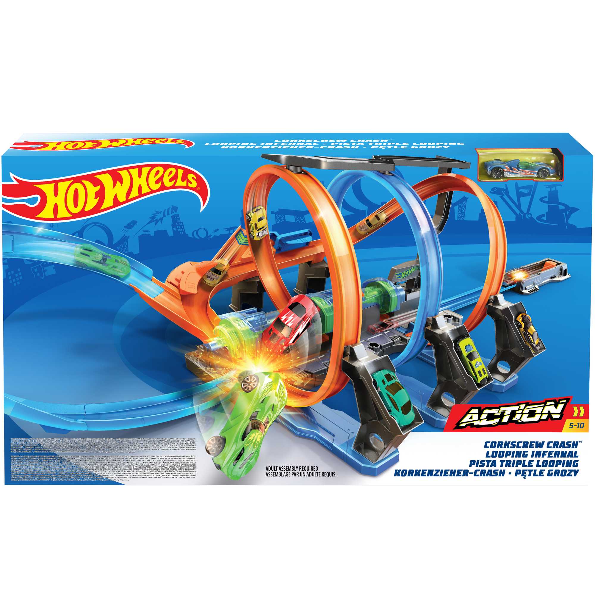 Hot Wheels Corkscrew Crash Track Set