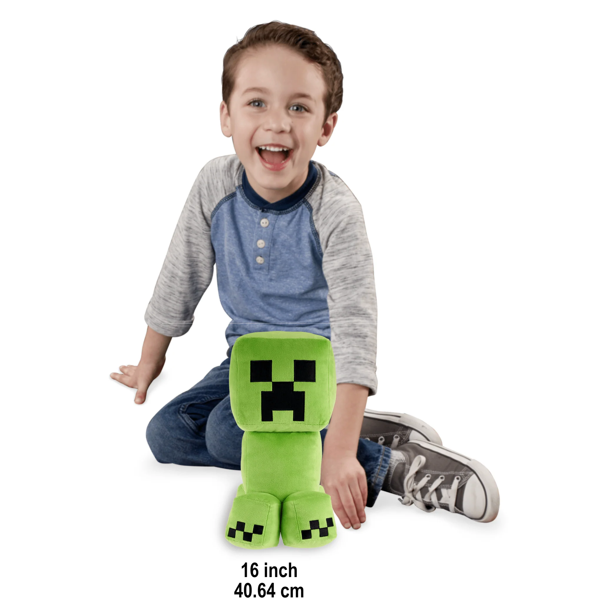 Minecraft Creeper 16-in Scale Jumbo Plush Figure, Pixelated Design