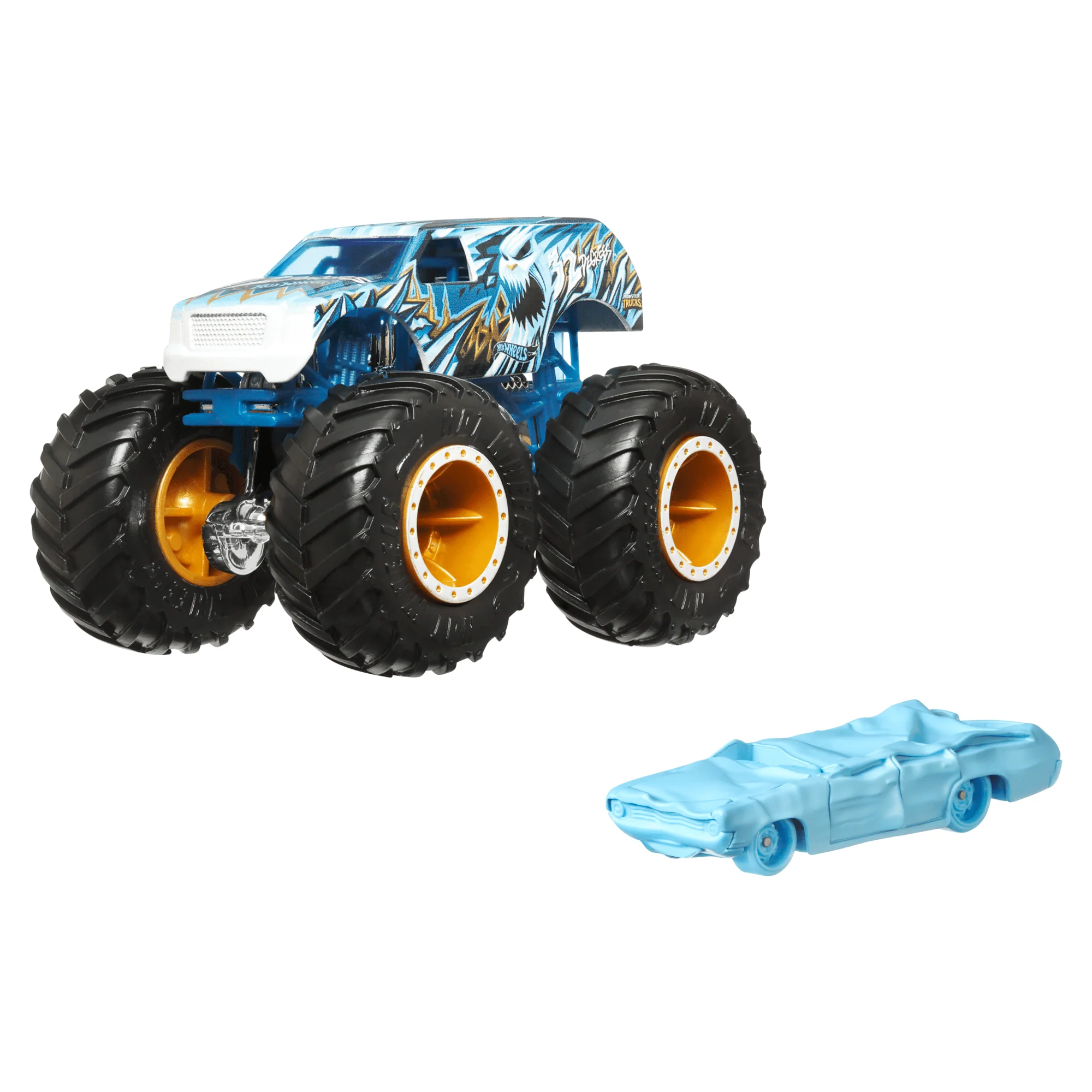 Hot Wheels Monster Trucks Veh��culo de Juguete Cami��n 32 Degrees SUV + Flat Iron (Aplastado)