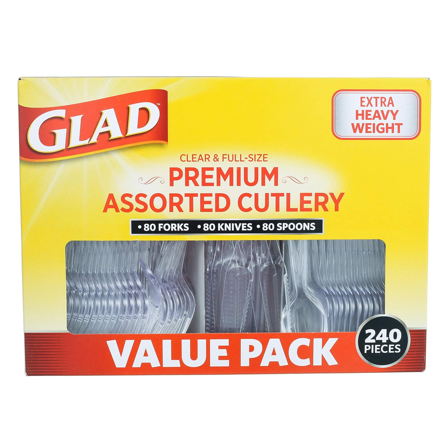 Glad, 240 Count (Pack of 1), Clear Assorted Cutlery