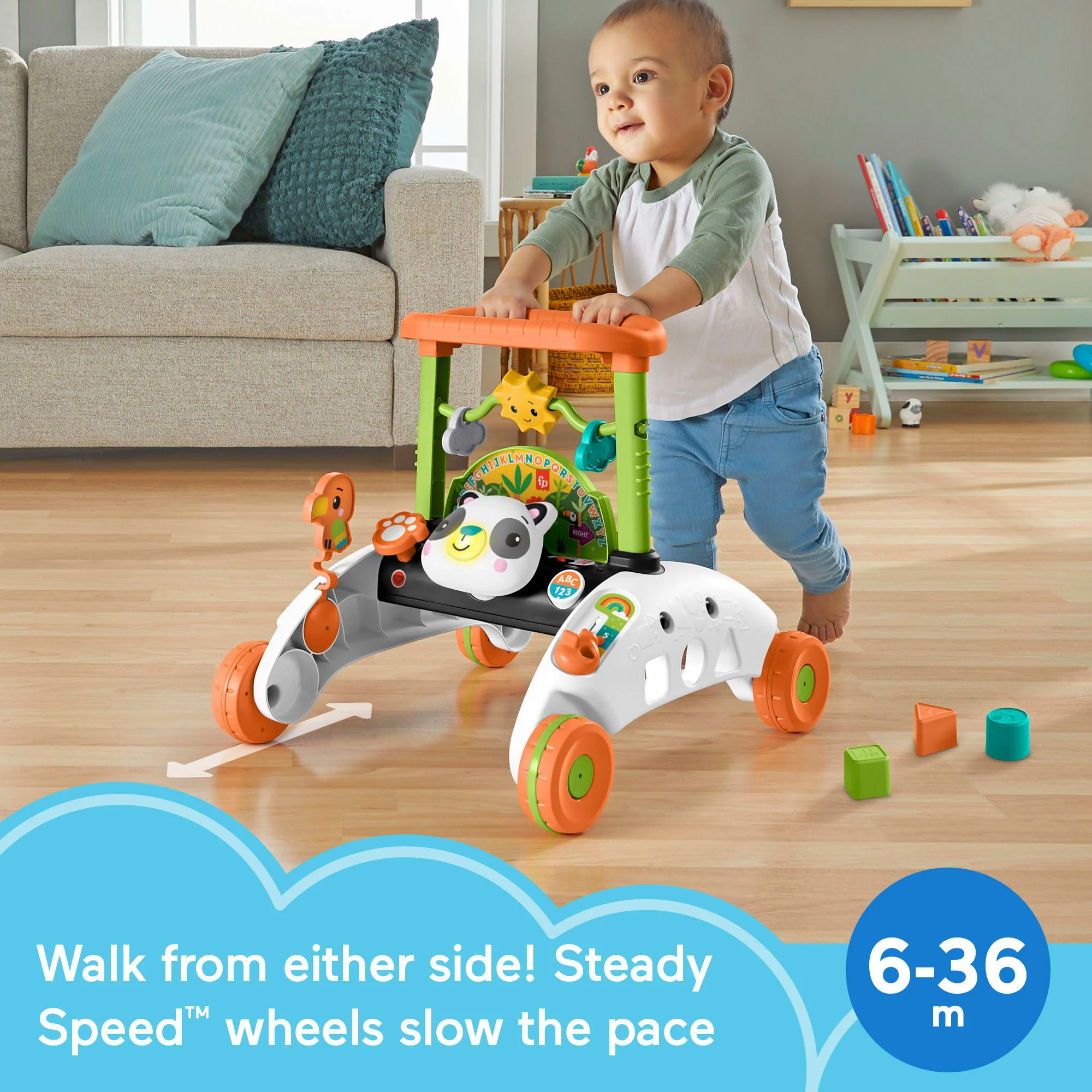 Fisher-Price 2-Sided Steady Speed Panda Walker