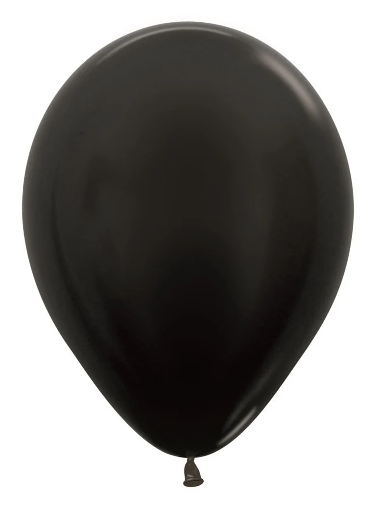 11 inch Sempertex Metallic Black Latex Balloons 100ct