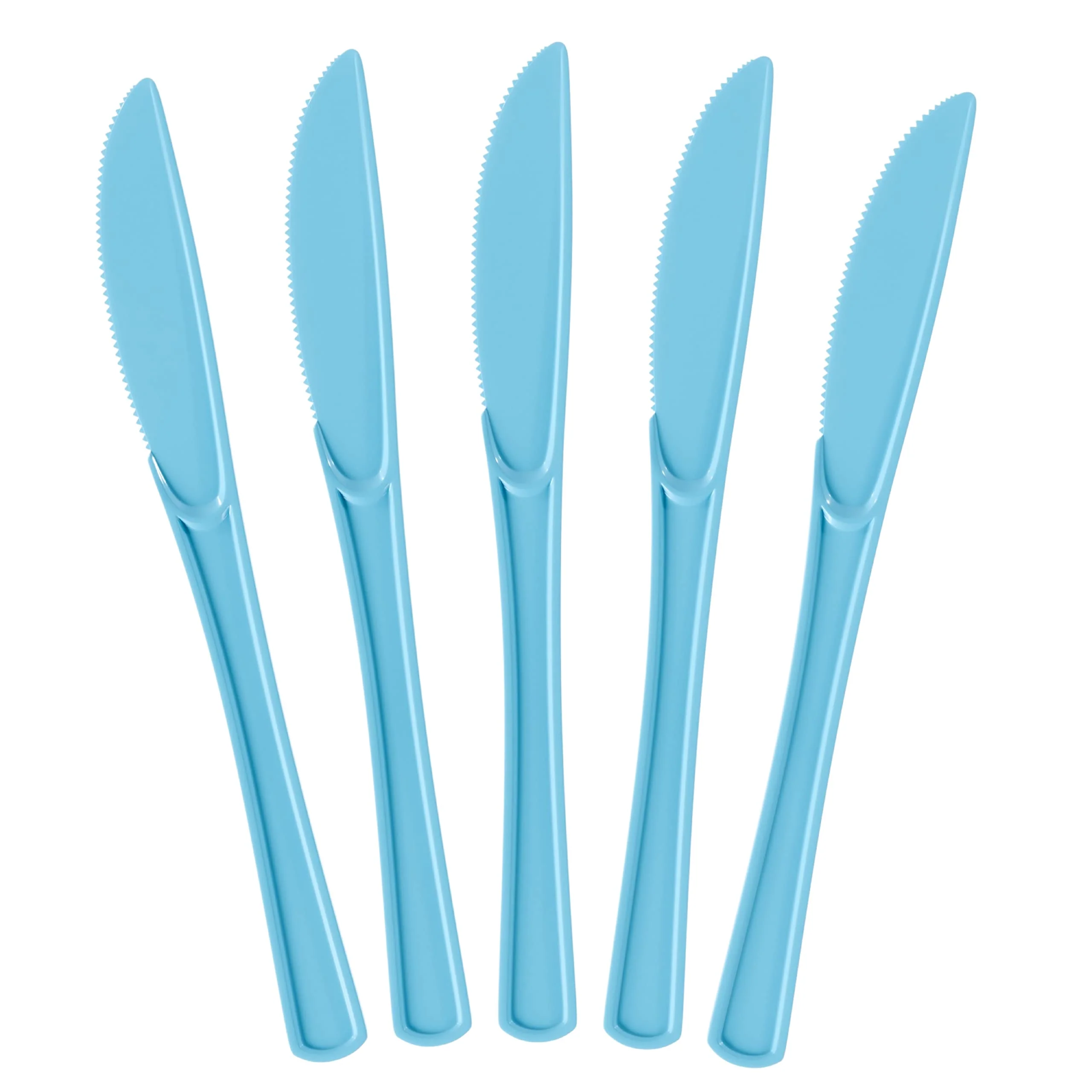 Heavy Duty Light Blue Plastic Knives | 50 Count