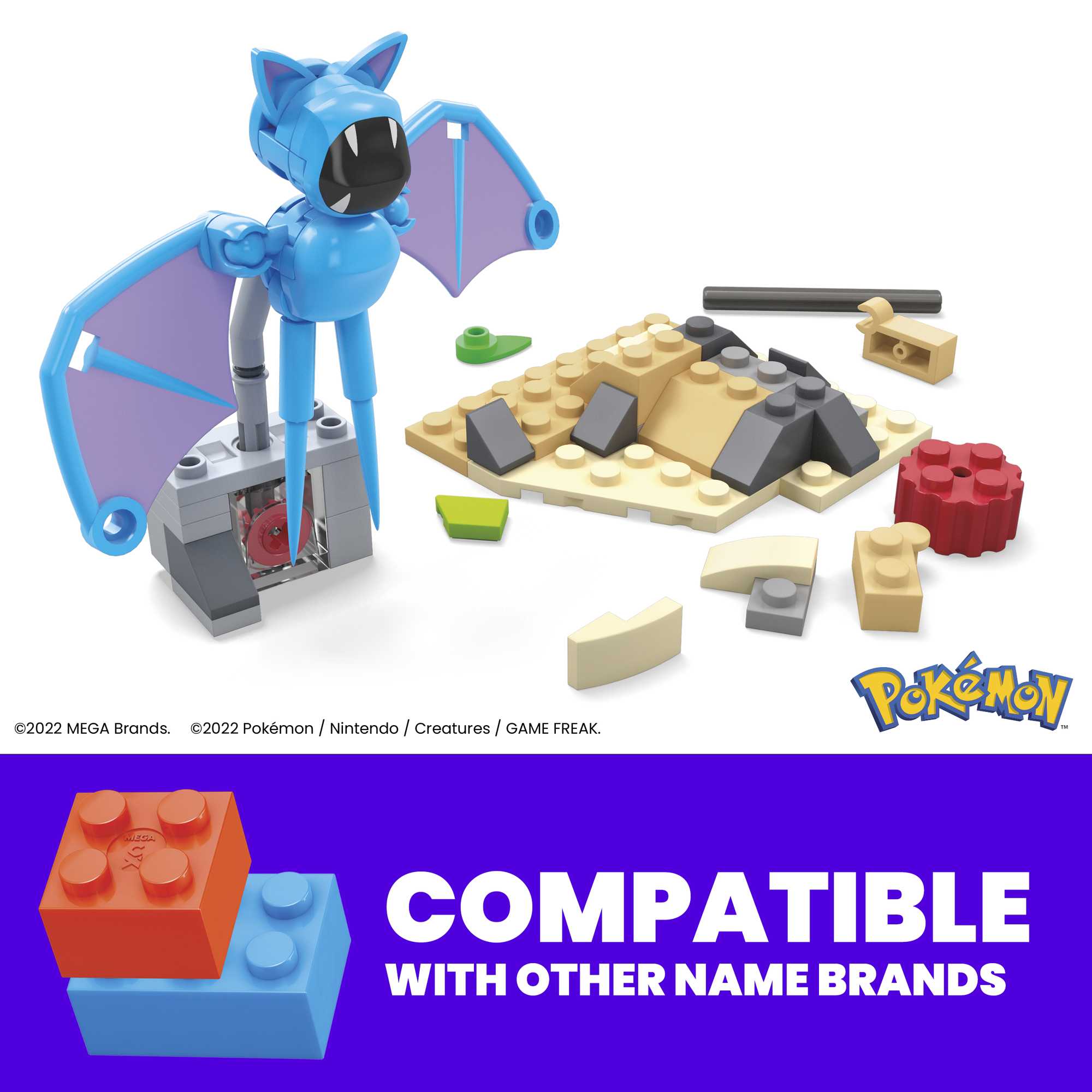 MEGA Pok��mon Building Toy Kit Zubat's Midnight Flight (61 Pieces) For Kids