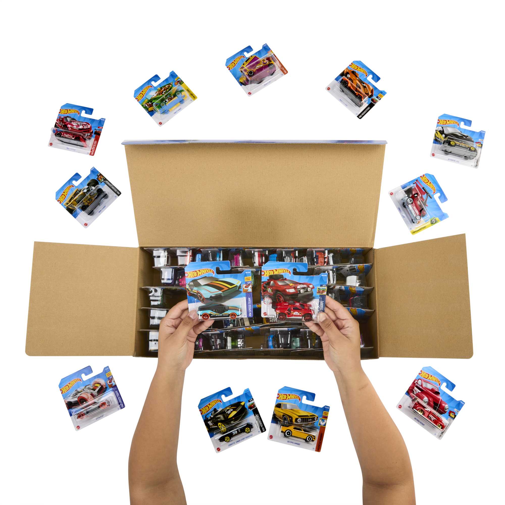 Hot Wheels Set Of 60 1:64 Scale Toy Cars Or Trucks, Collectible Vehicles