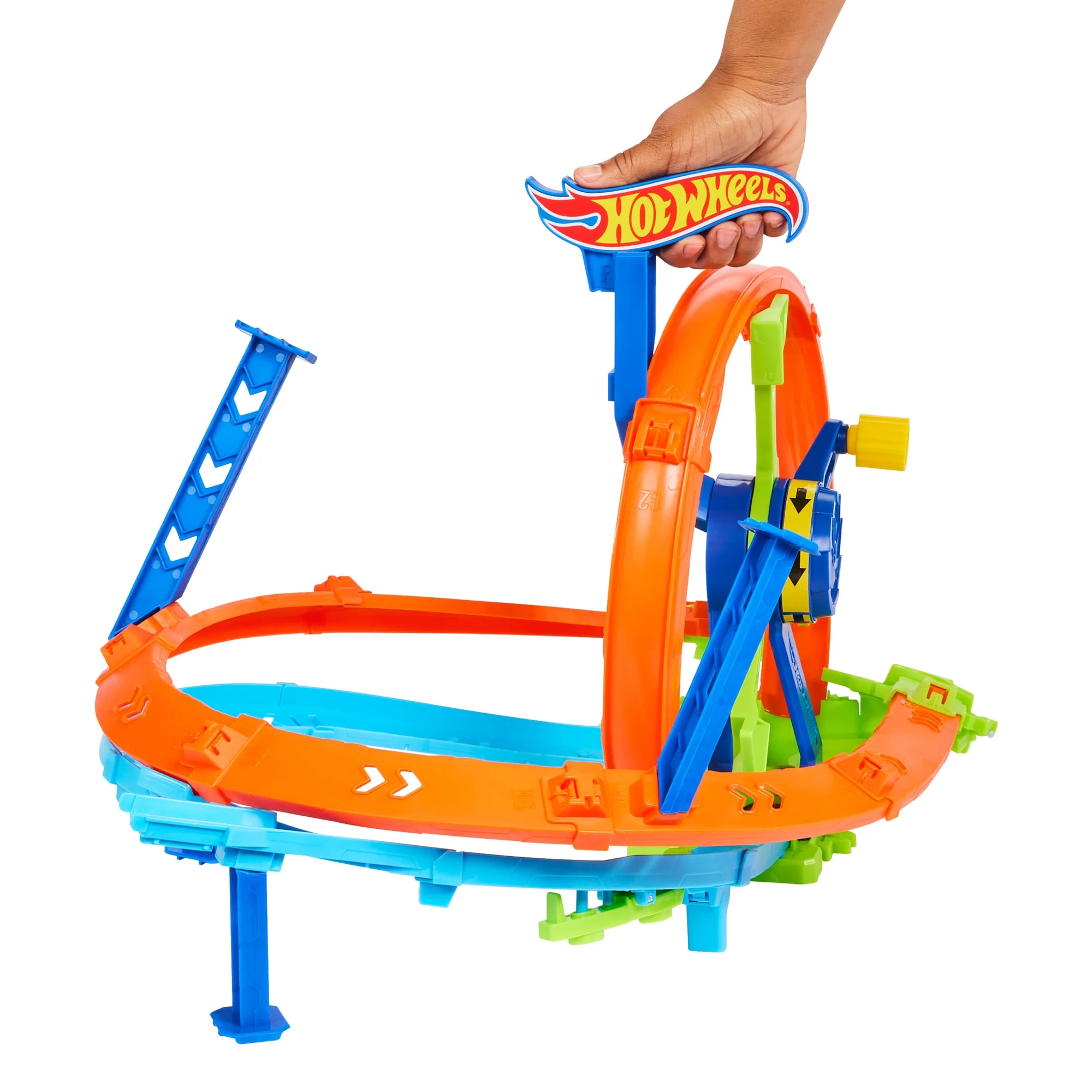 Hot Wheels Rapid Launch & Loop Playset With 1:64 Scale Die-Cast Toy Car, Crash & Track Set