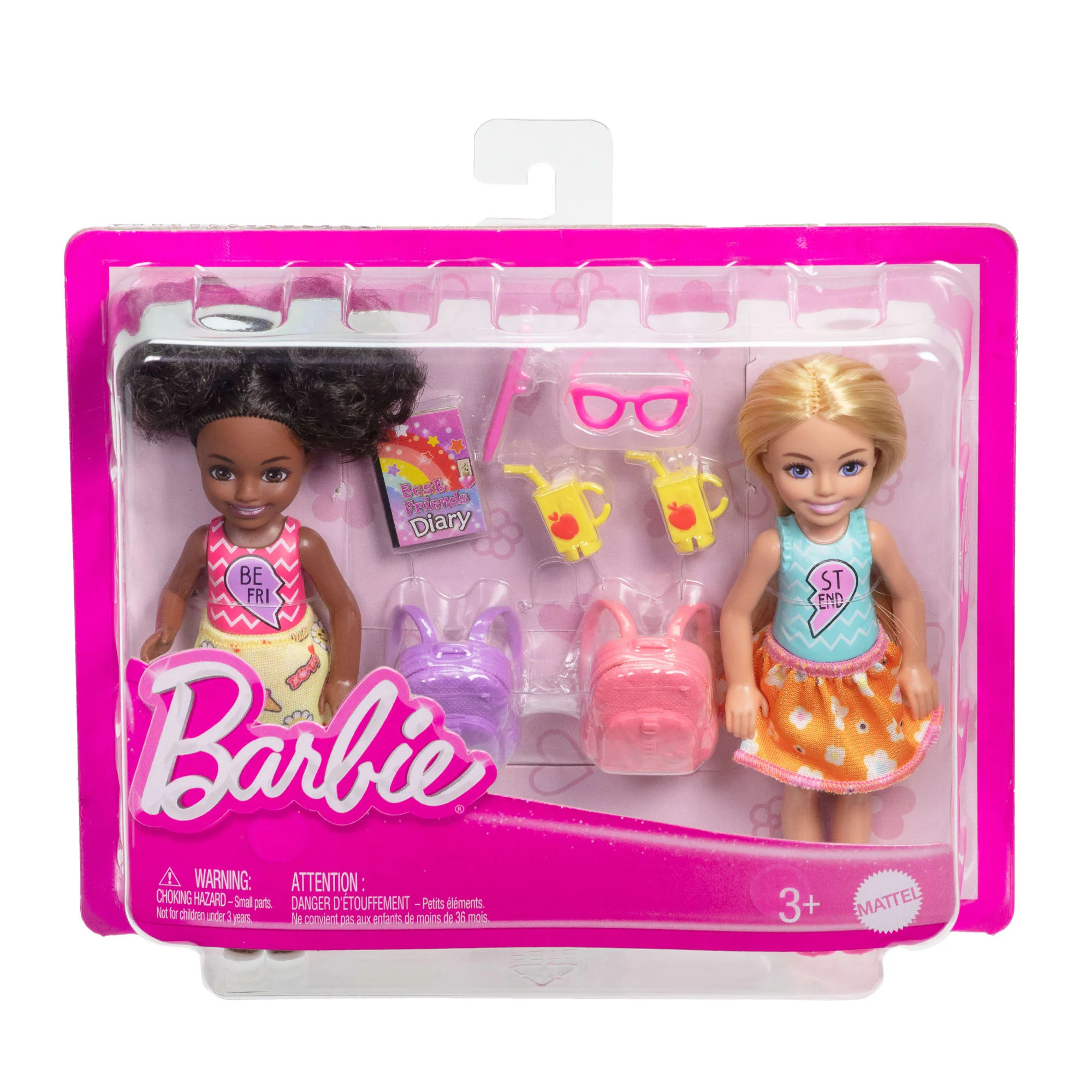 Barbie Chelsea Play Together Doll Pack, Set Of 2 Small Dolls & 7 Accessories Themed To Bffs
