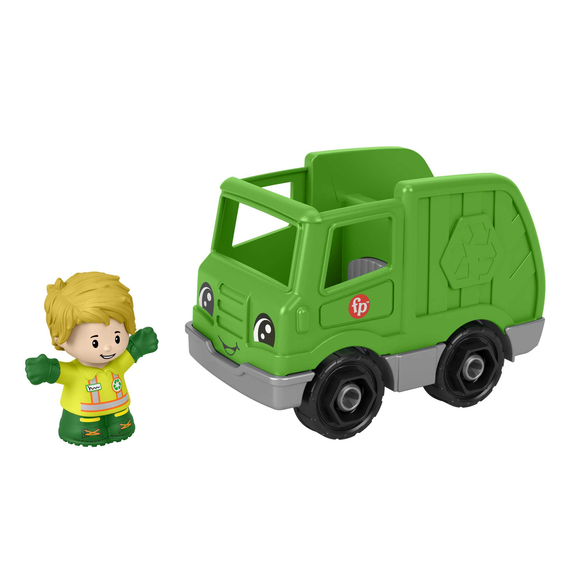 Fisher-Price Little People Recycle Truck & Character Figure Set For Toddlers, 2 Pieces