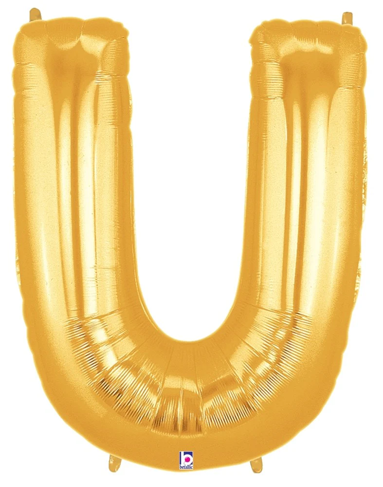 Betallic U Gold 34 inch Shaped Foil Balloon 1ct