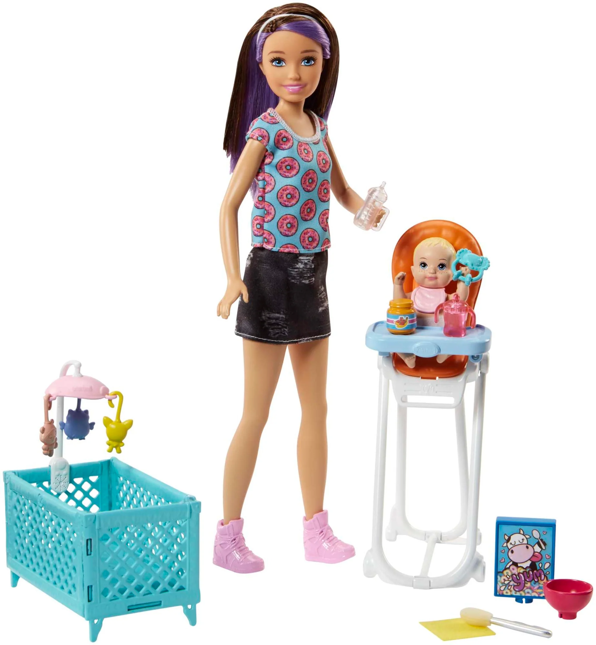 Barbie Doll, Skipper High Chair And Crib Playset, Babysitters Inc.