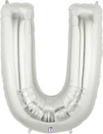 Betallic U Silver 34 inch Shaped Foil Balloon Packaged 1ct
