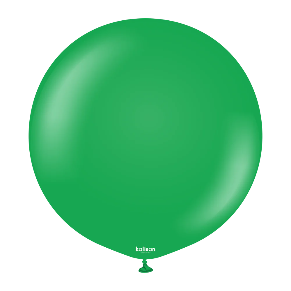 24 inch Kalisan Standard Green Latex Balloons 2ct