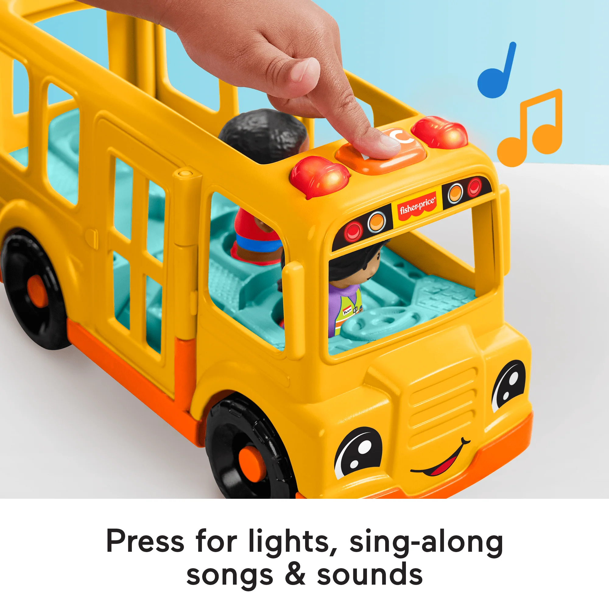 Fisher-Price Little People School Bus Musical Toddler Toy Vehicle With 2 Figures