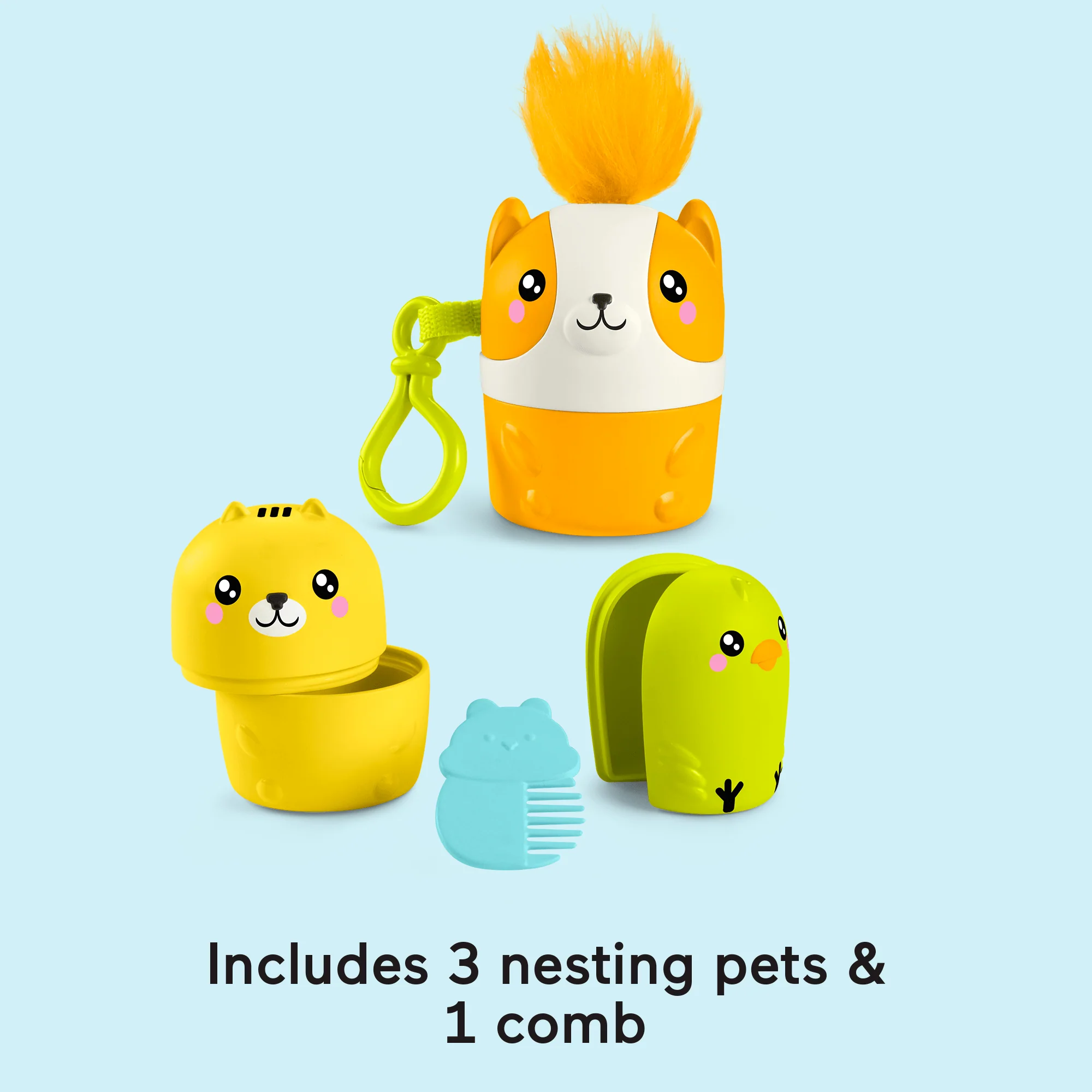Fisher-Price FP Pets On-The-Go Nesting Pets Stacking Toy For Preschool Kids, 4 Pieces
