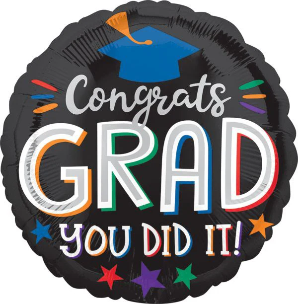 Anagram Graduation Congrats You Did It Grad 18in Foil Balloon FLAT