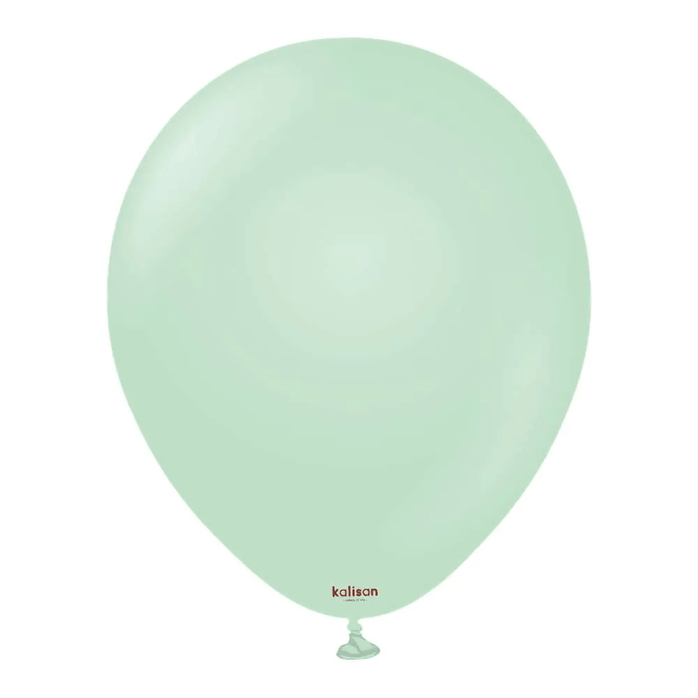 12 inch Kalisan Macaron Green Latex Balloons 100ct