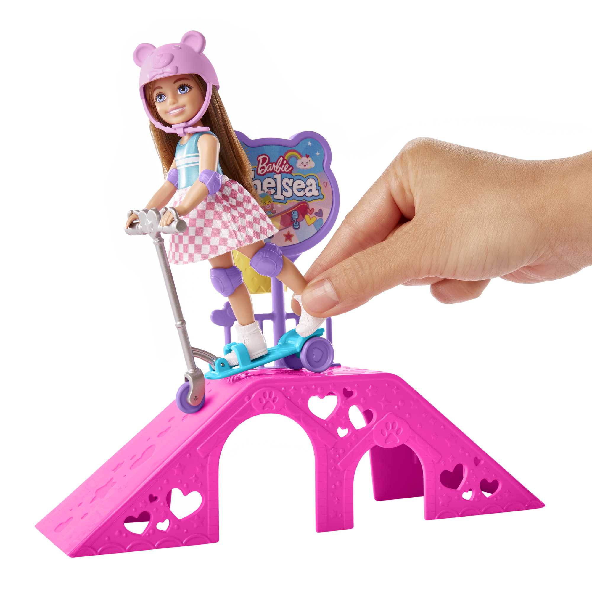 Barbie Toys, Chelsea Doll And Accessories, Skatepark Playset With 2 Puppies And 15+ Pieces