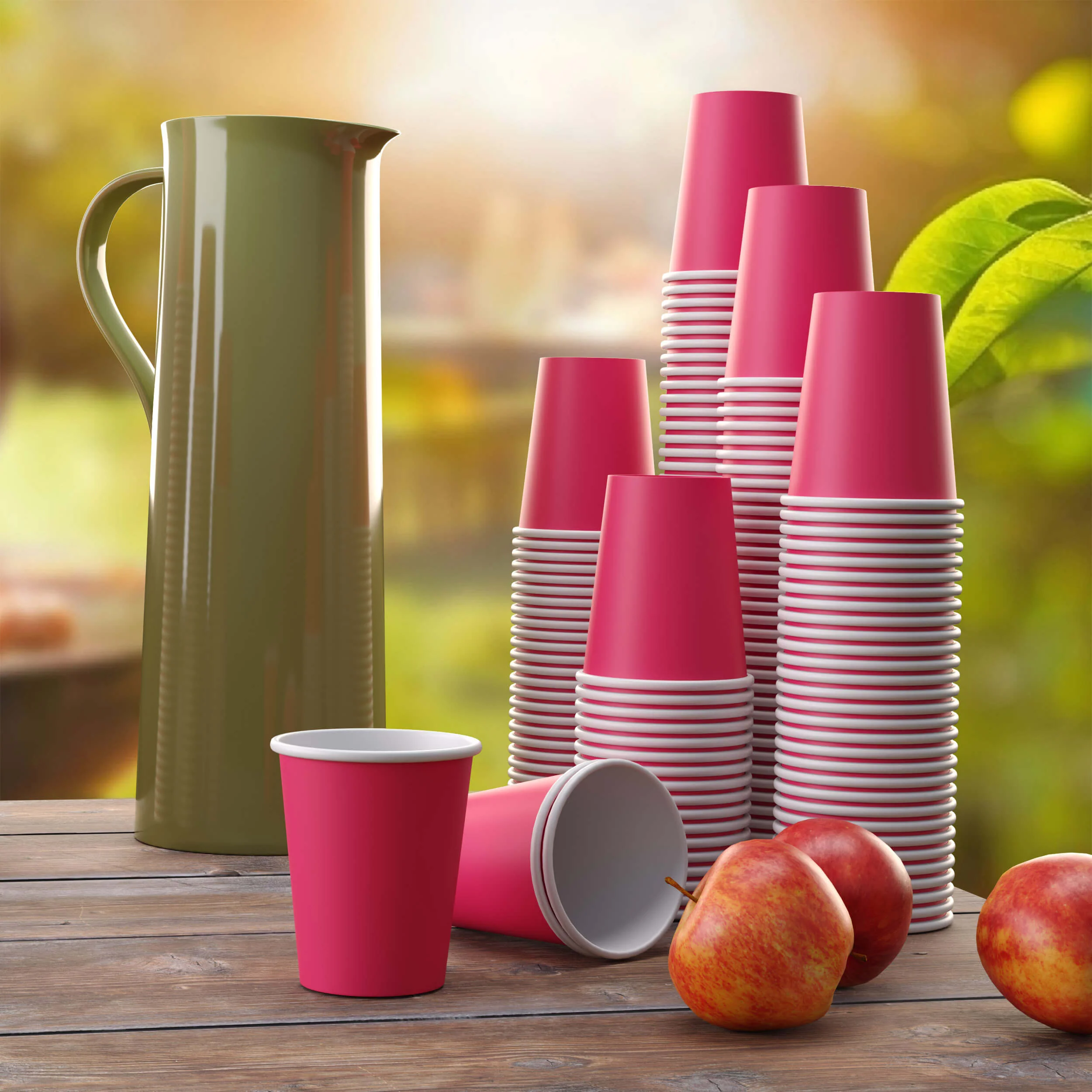 9 Oz. Hot Pink Paper Cups | 100 Count