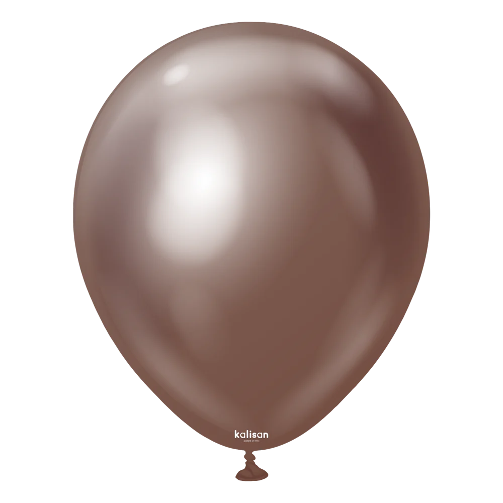 12 inch Kalisan Mirror Chocolate Latex Balloons 50ct