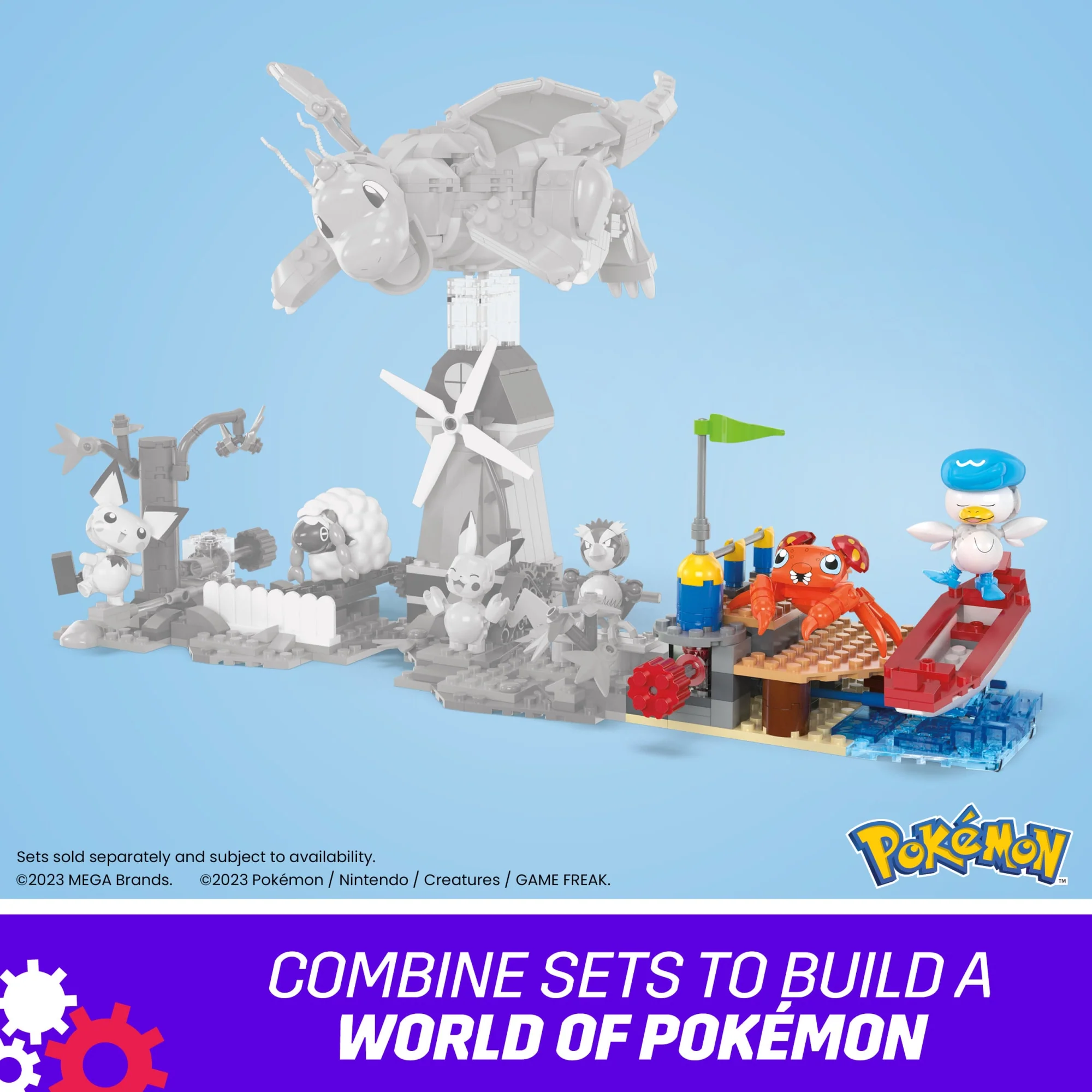 MEGA Pok��mon Quaxly And Paras Building Toy Kit With 2 Action Figures (188 Pieces) For Kids