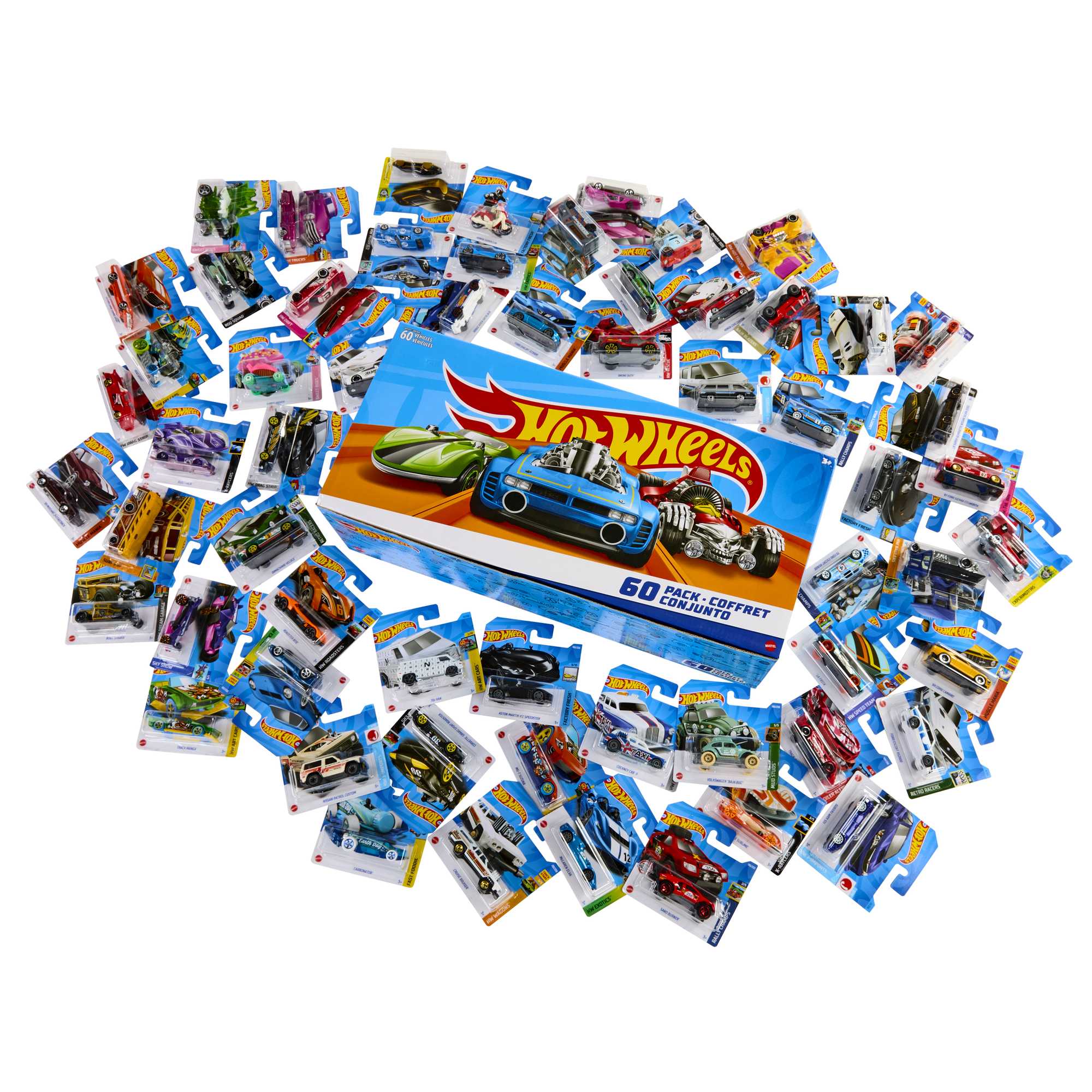 Hot Wheels Set Of 60 1:64 Scale Toy Cars Or Trucks, Collectible Vehicles