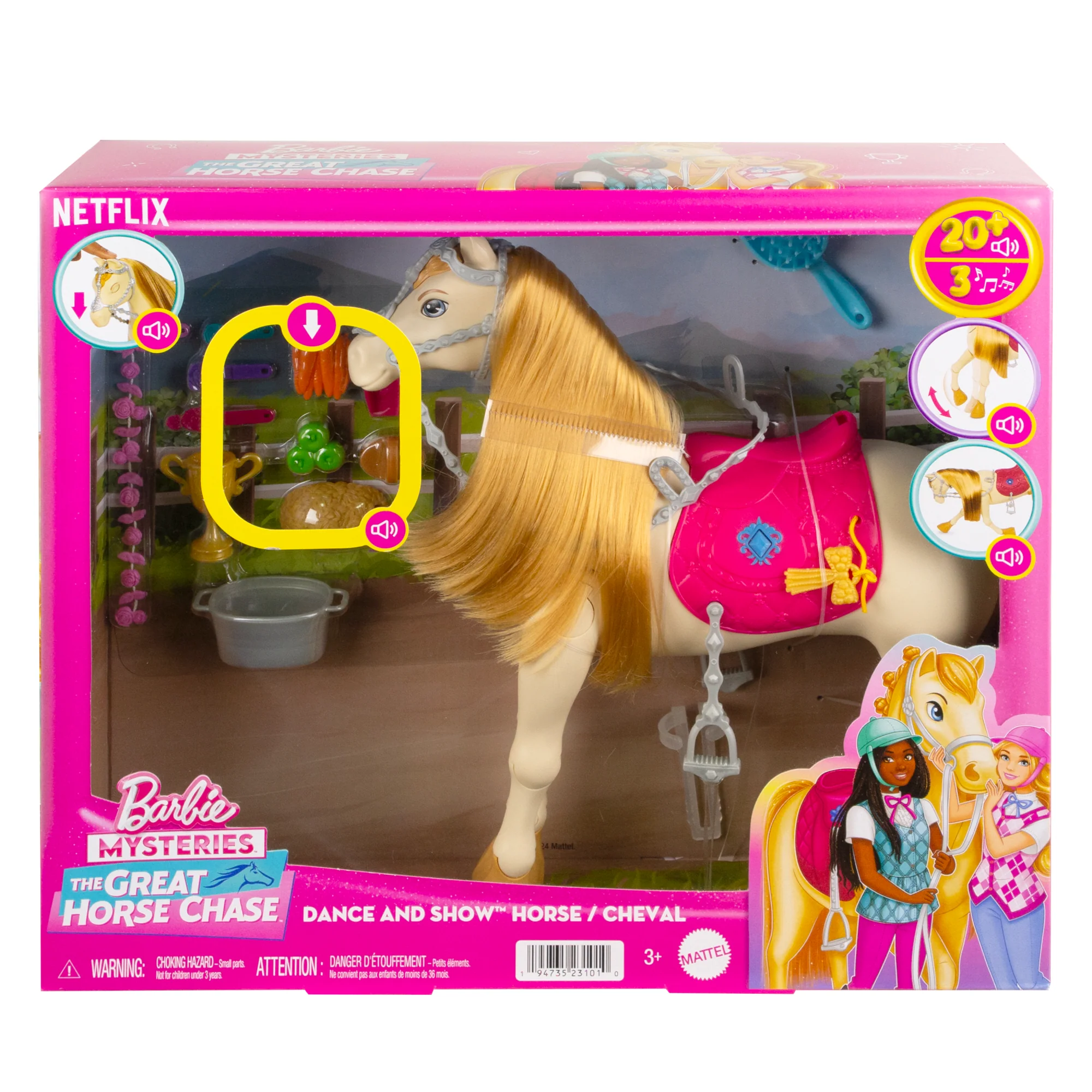 Barbie Mysteries: The Great Horse Chase interactive Toy Horse With Sounds, Music & Accessories
