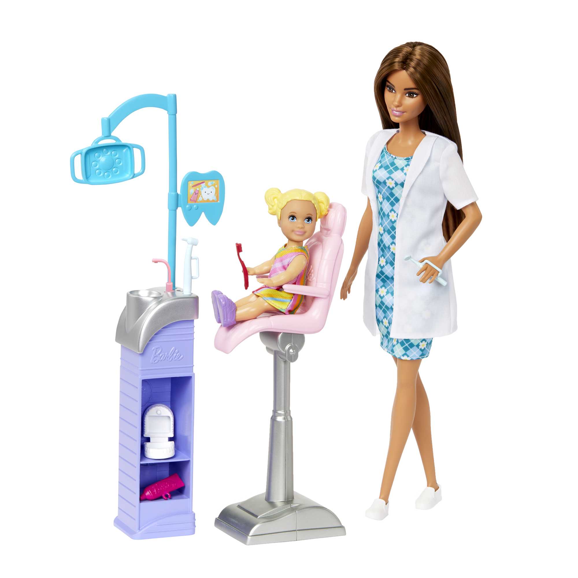 Barbie Careers Dentist Doll And Playset With Accessories, Brunette