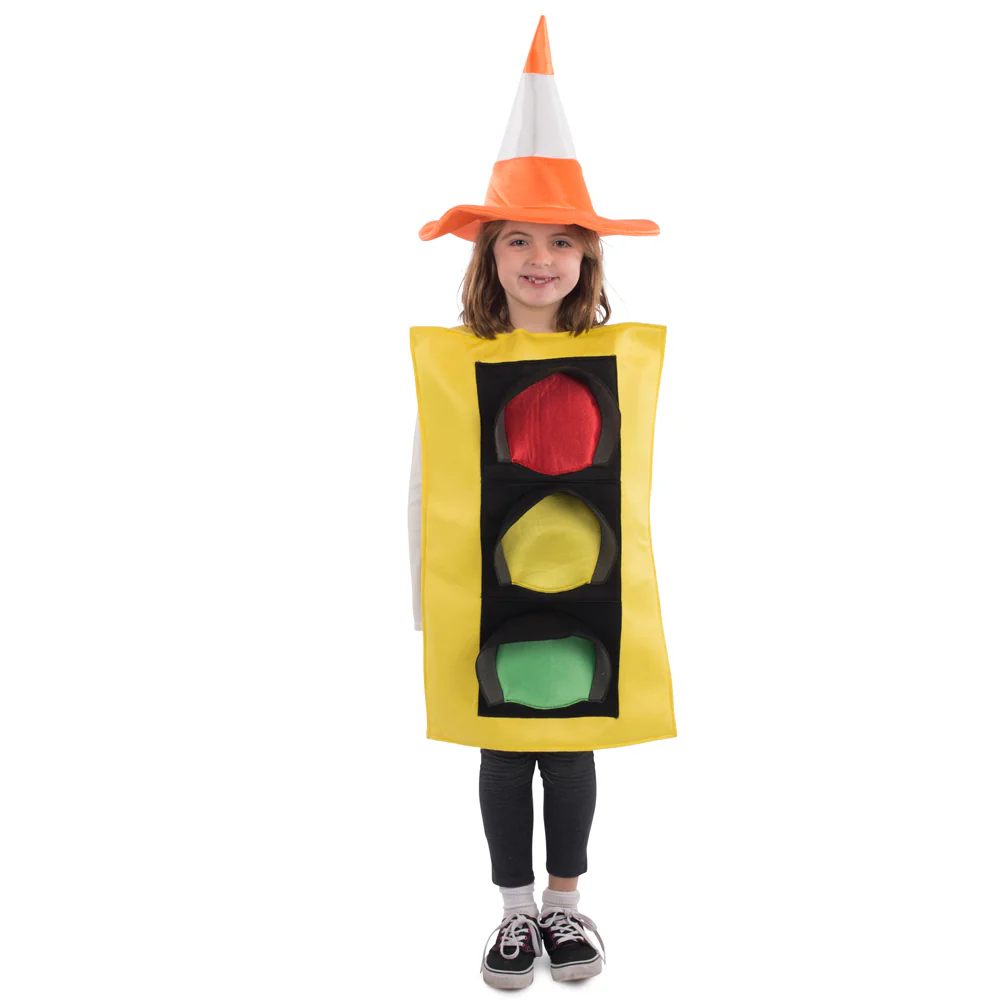Traffic Light Costume and Safety Cone Hat