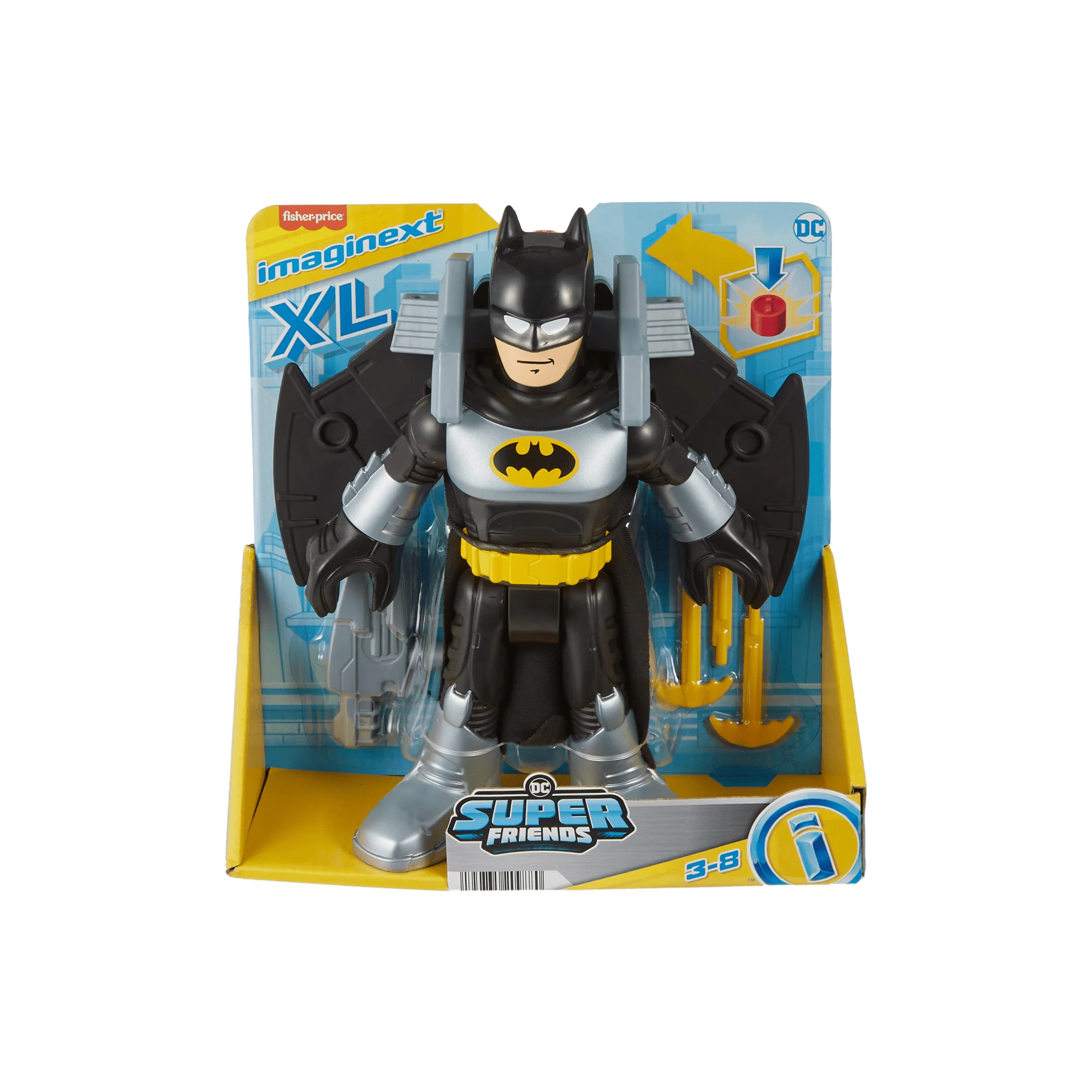 Imaginext DC Super Friends Batglider Batman XL Figure With Vehicle & Launcher, 5 Pieces