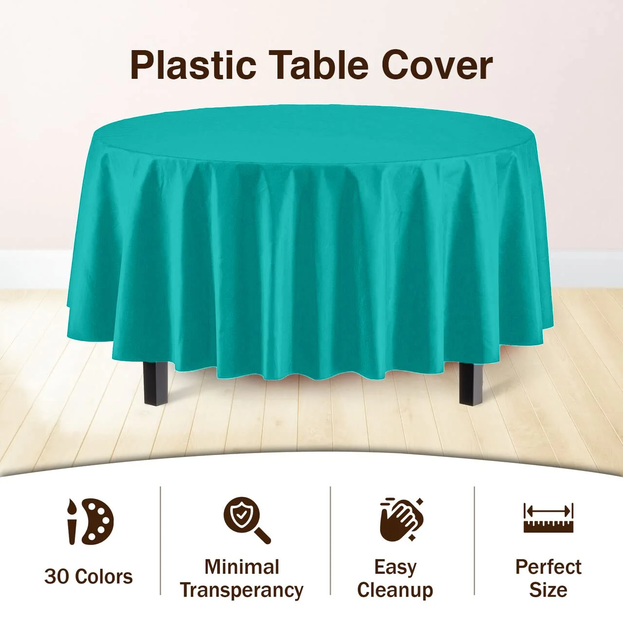 Premium Round Teal Table Cover