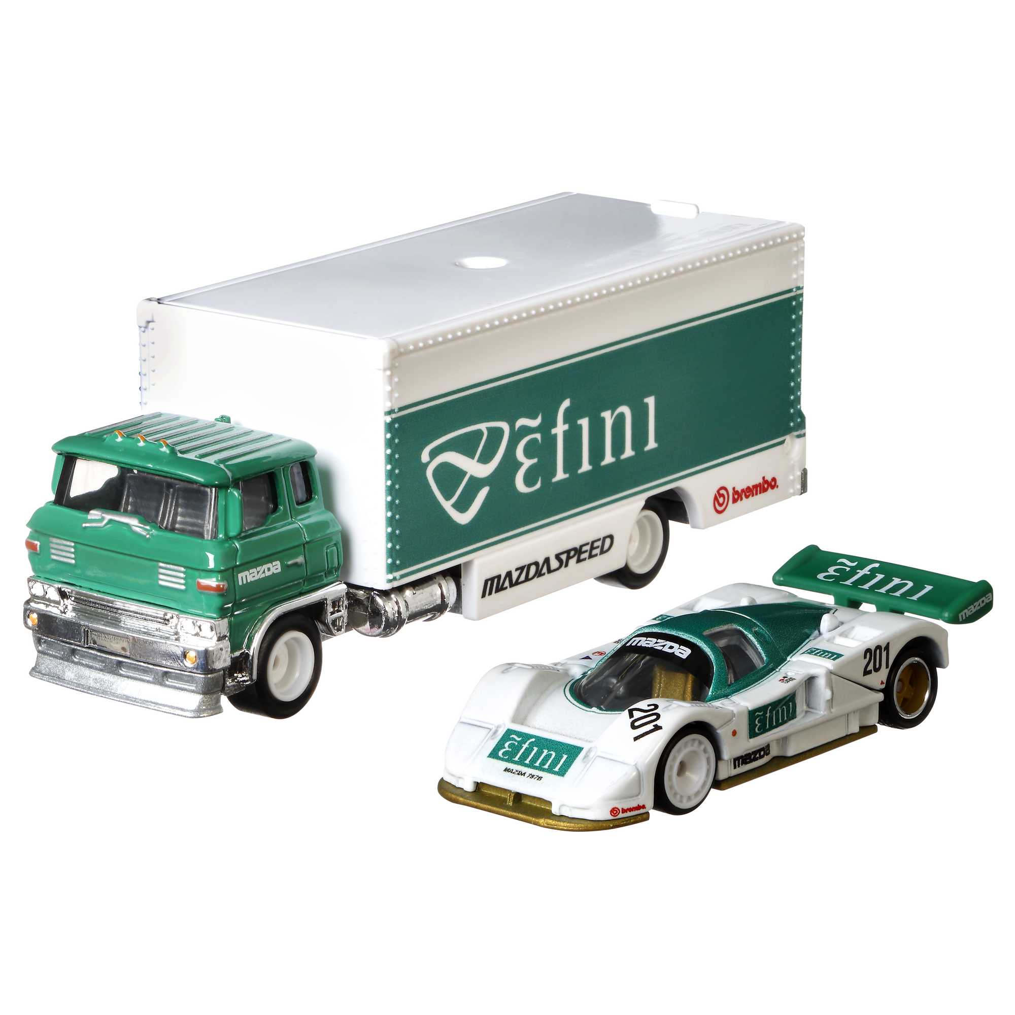 Hot Wheels Team Transport Truck & Race Car, Gift For Racing Collectors