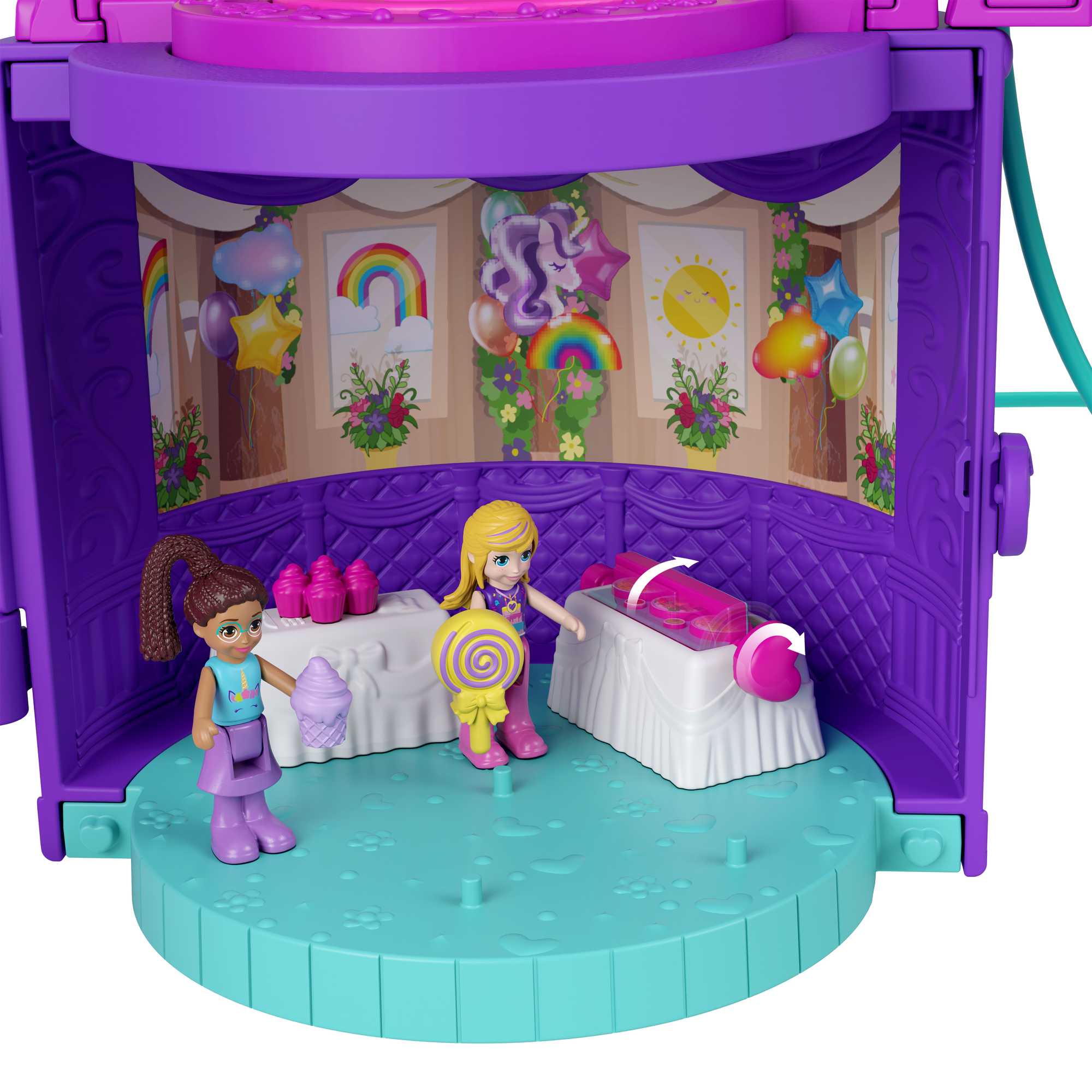 Polly Pocket Spin 'n Surprise Birthday 2-In-1 Unicorn Toy Playset With 25+ Accessories Pieces