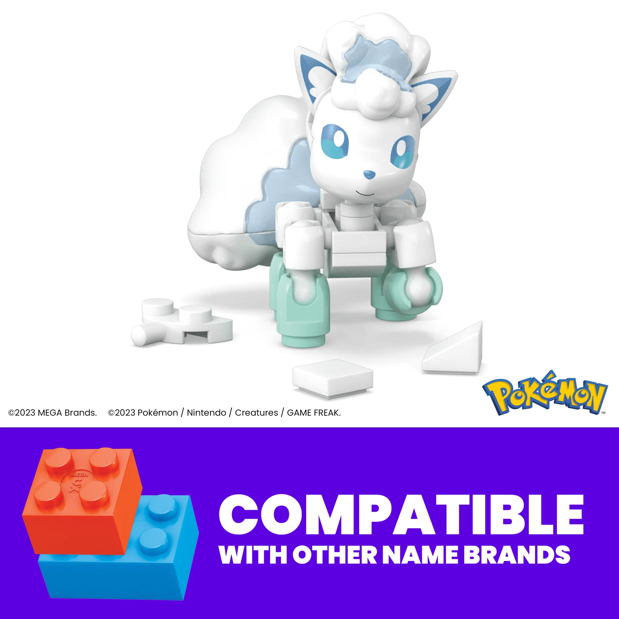 MEGA Pok��mon Alolan Vulpix Building Toy Kit, Poseable Action Figure (28 Pieces) For Kids
