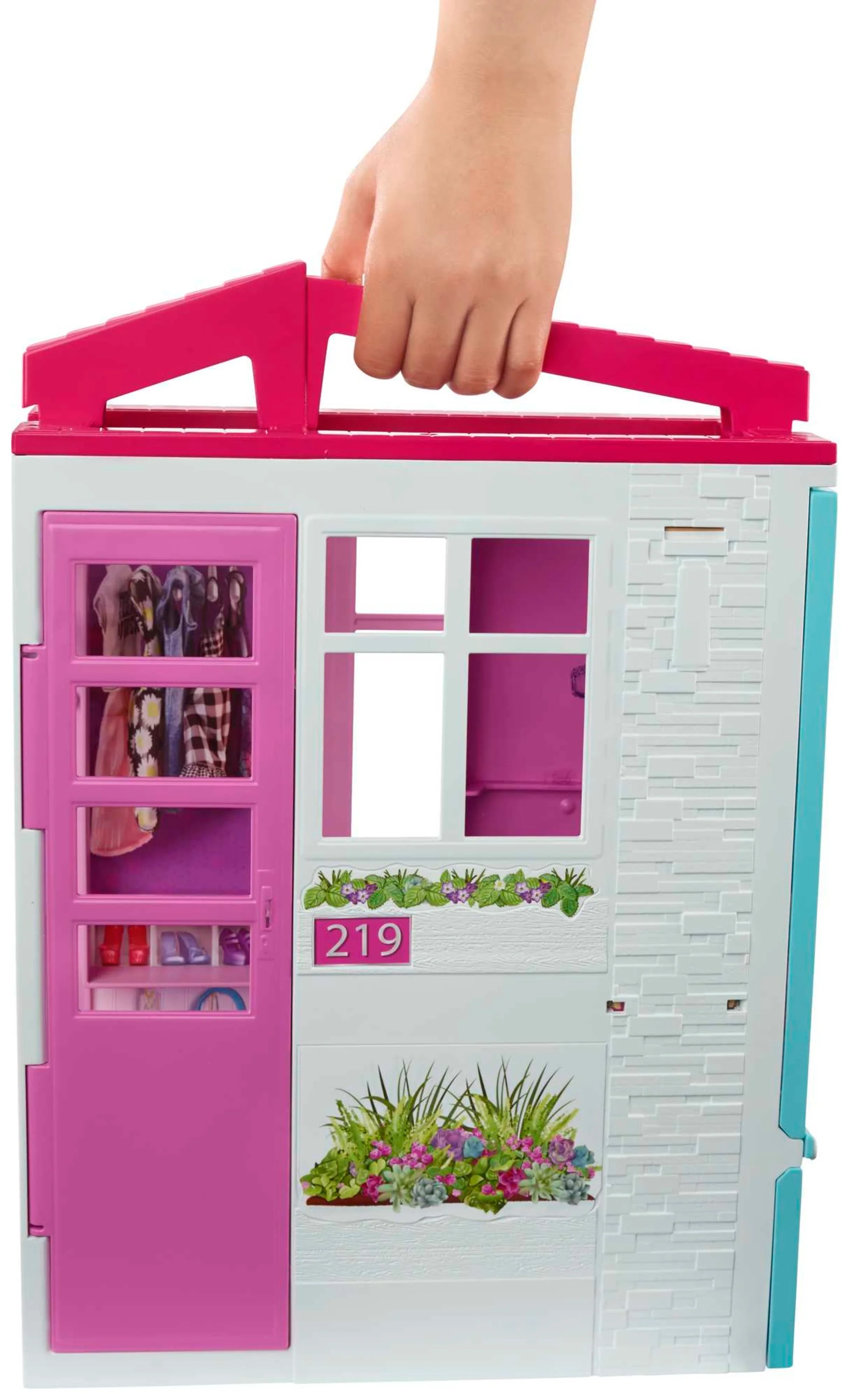 Barbie Dollhouse, Portable 1-Story Playset With Pool And Accessories