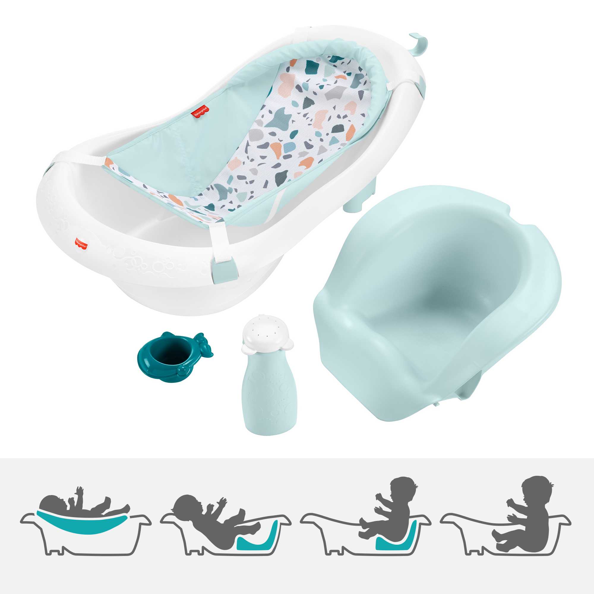 Fisher-Price 4-In-1 Sling 'n Seat Baby Bath Tub Pacific Pebble
