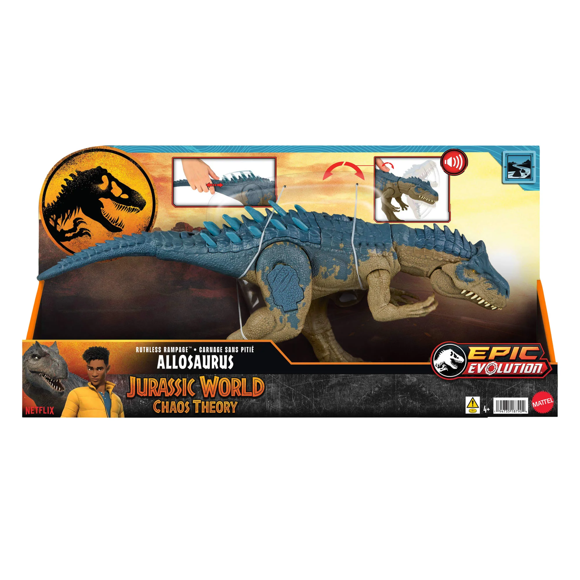 Jurassic World Ruthless Rampagin Allosaurus Dinosaur Toy With Attack Move & Roar Sound