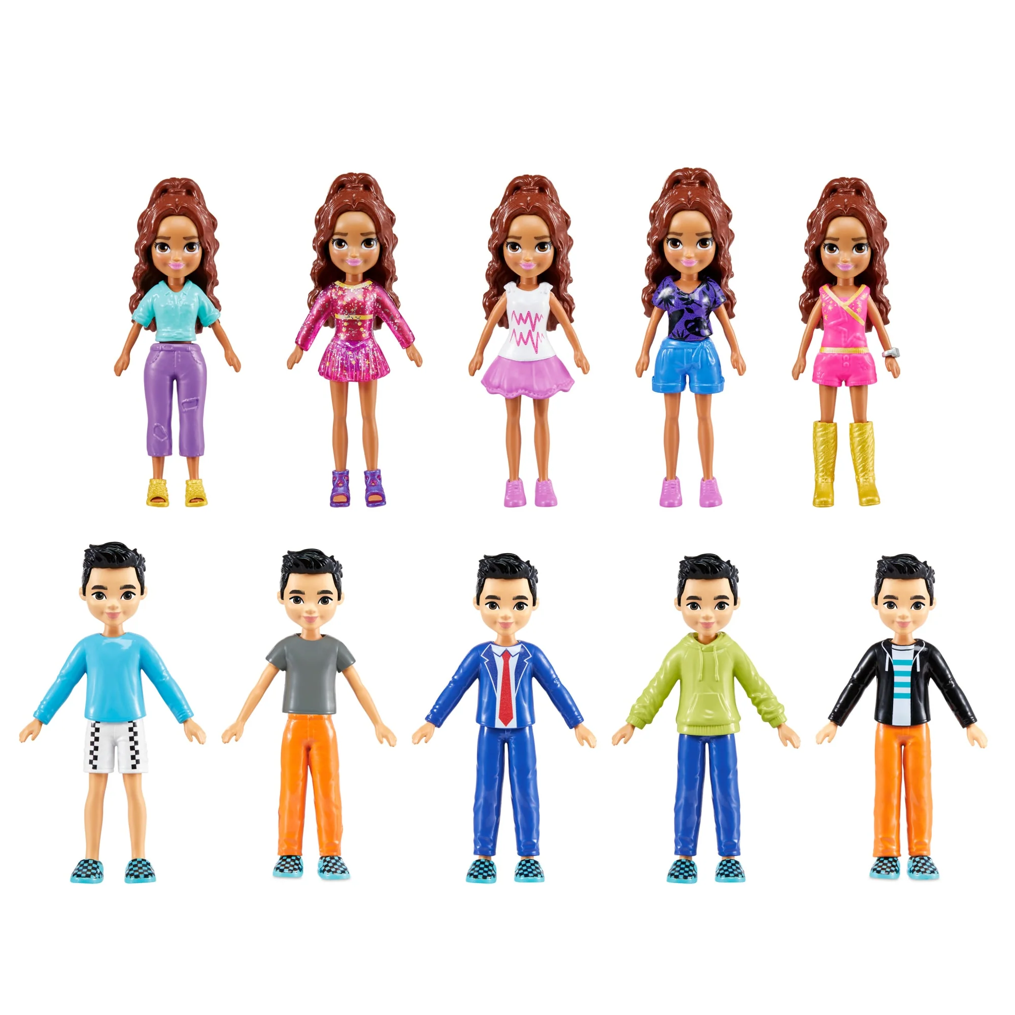 Polly Pocket Sparkle Cove Adventure Fashion Pack Playset With 4 Dolls & 45+ Total Pieces