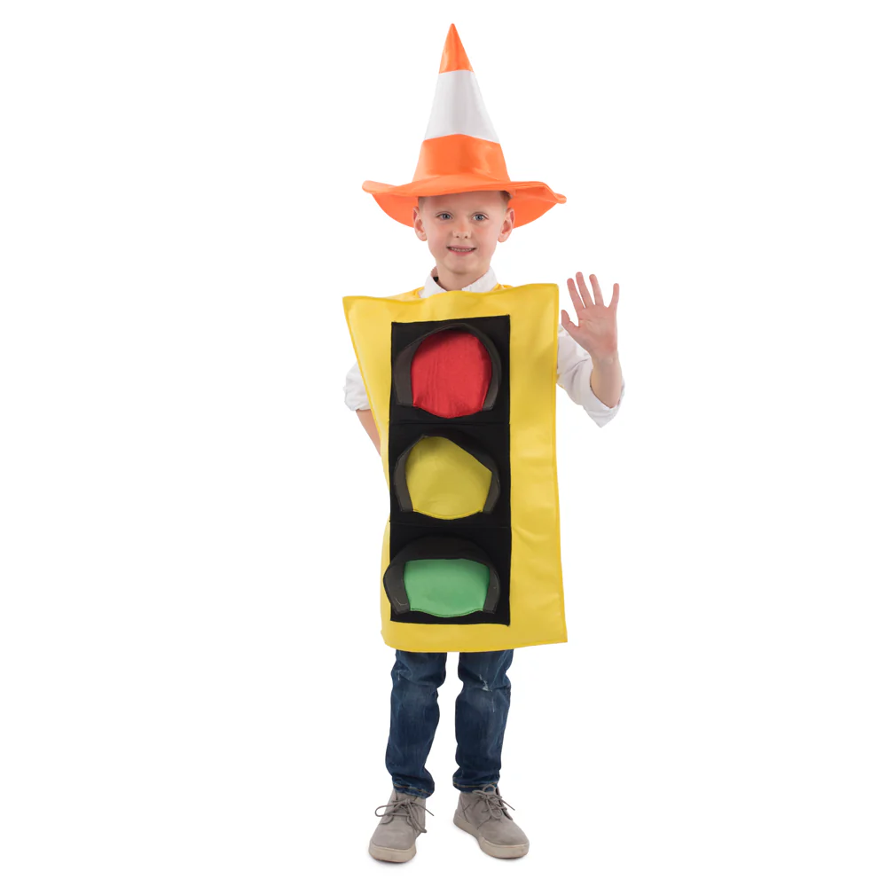 Traffic Light Costume and Safety Cone Hat