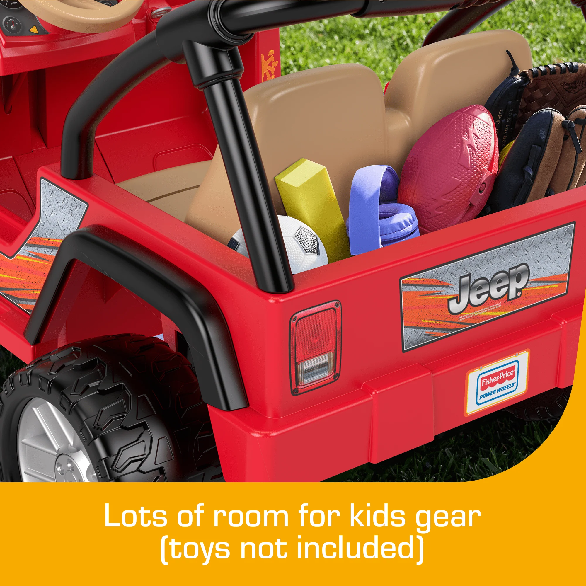 Power Wheels Jeep Wrangler 12V Red And Black Ride On Vehicle