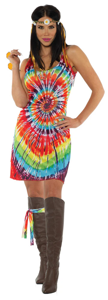 Groovy 60's Tie Dye Mini Dress