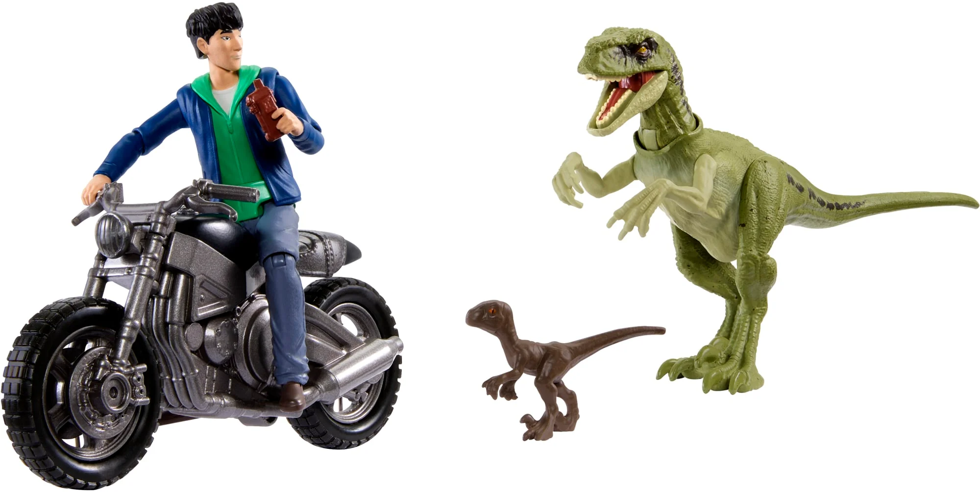 Jurassic World: Chaos Theory Dinosaur Kenji Action Figure Motorcycle Toy Story Pack