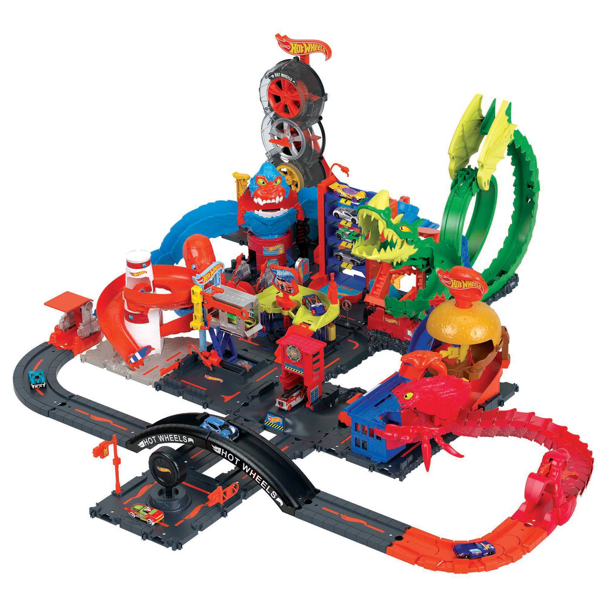 Hot Wheels Let's Race Netflix - City Downtown Car Park Playset, Gift For Kids Ages 4 To 8